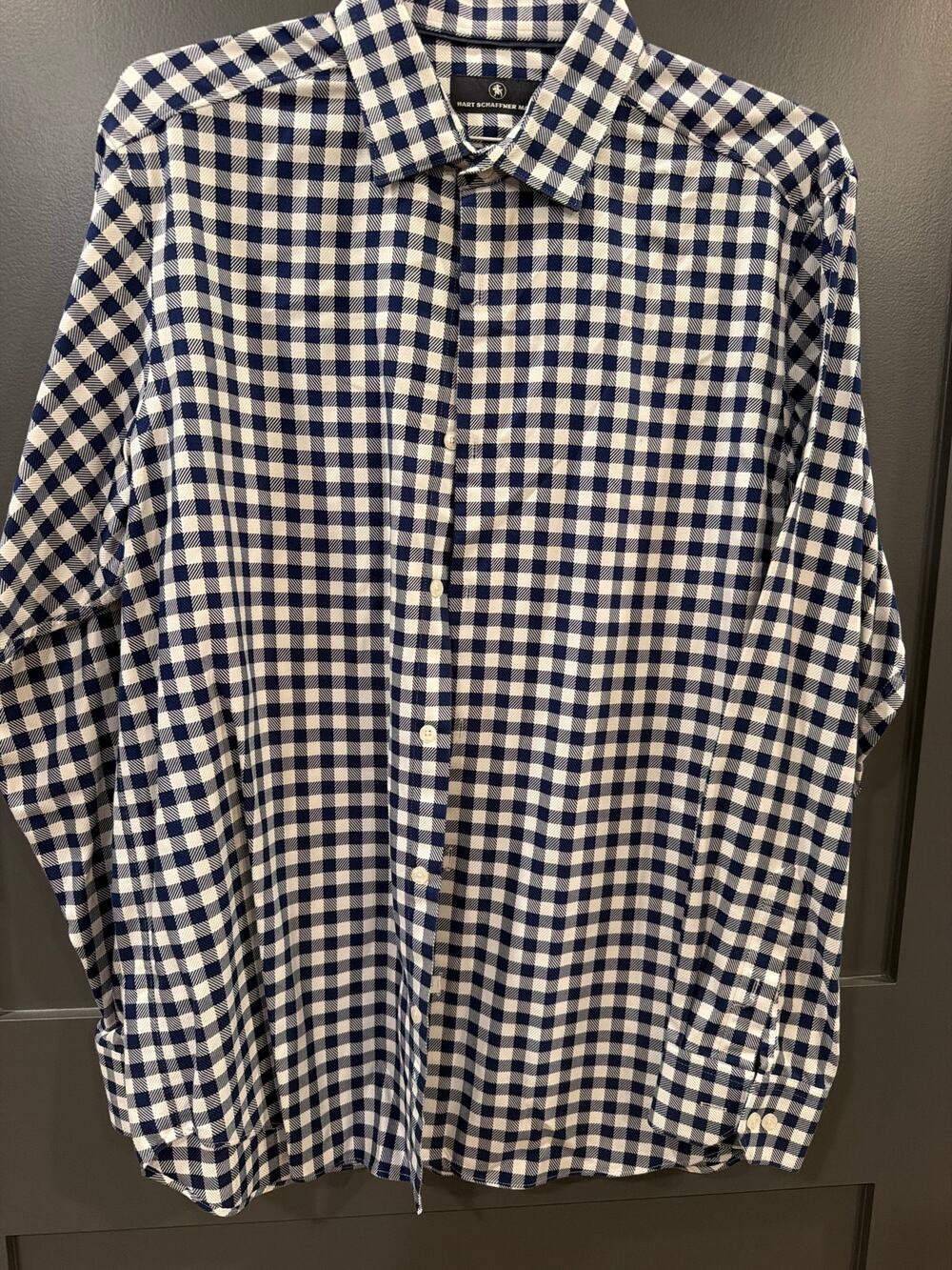 Hart Schaffner Marx State Street Essentials Medium Checked Button-Down Collar